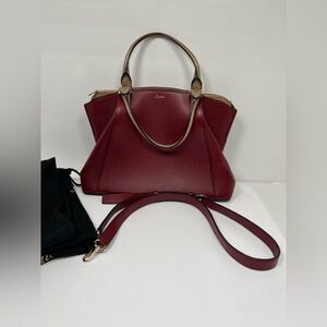 Cartier Must Line Burgundy Tan Leather Handbag Mansion Edit. 20/20